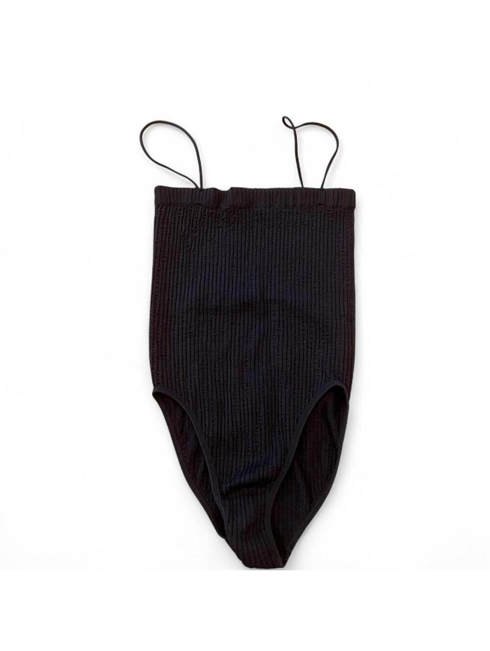 Out From Under Black Ribbed One Piece Swimsuit